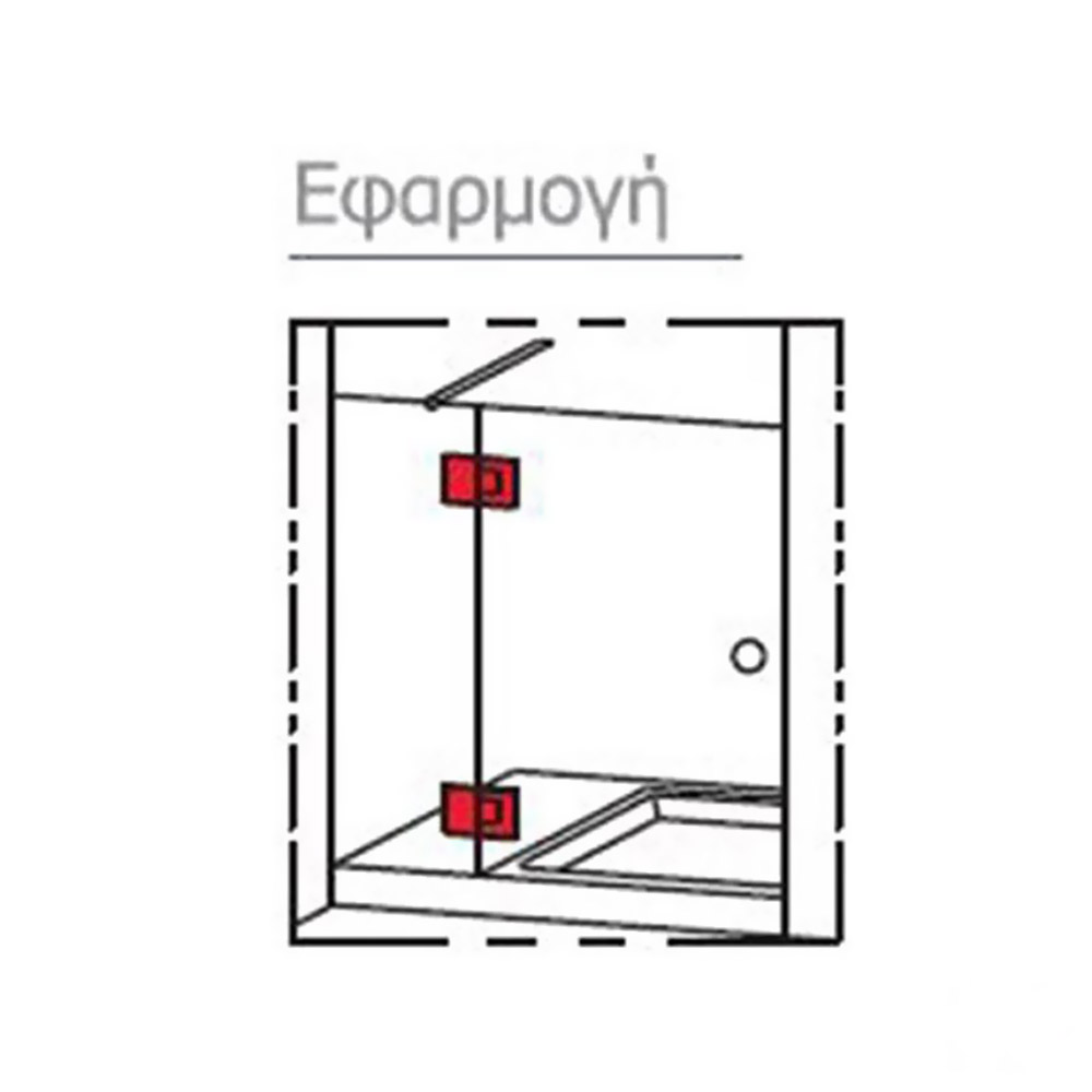 Μεντεσές τριών θέσεων ορειχάλκινος γυαλί-γυαλί, εγκοπής, για γυάλινη πόρτα