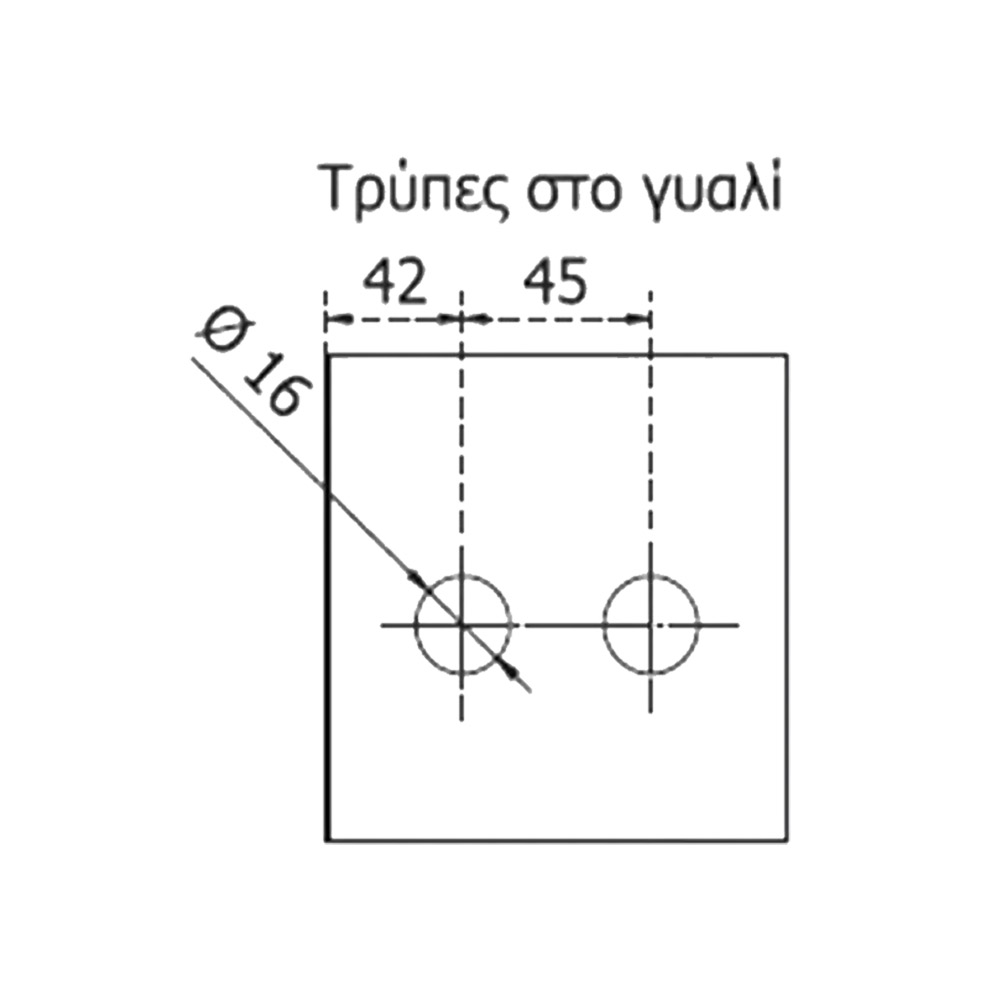 Μεντεσές ελεύθερος inox βαρέως τύπου τοίχο-γυαλί, οπής, για γυάλινες πόρτες