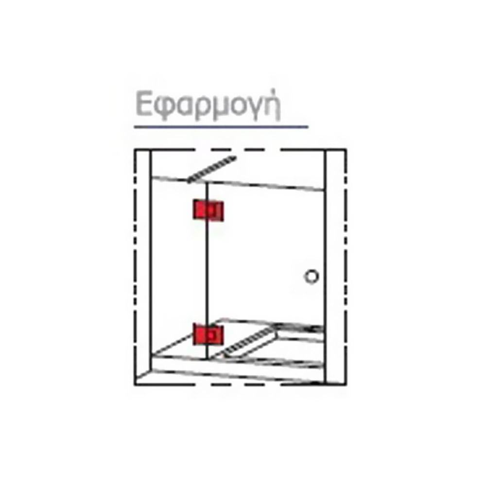 Μεντεσές τριών θέσεων 180°, εγκοπής, ορειχάλκινος, γυαλί-γυαλί