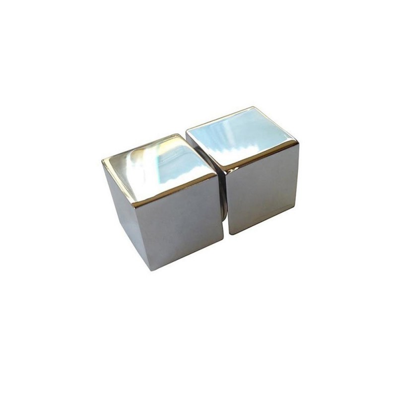 Πόμολο αλουμινίου μίνι τετράγωνο διπλό 30x30mm χρώμιο γυαλιστερό
