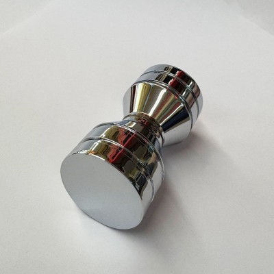 Inox knob set Ø35mm for glass door