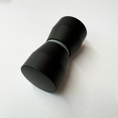 Inox knob set Ø30mm black matte for glass door