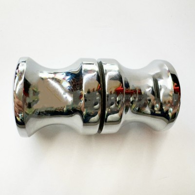 Inox knob set Ø38mm for glass door