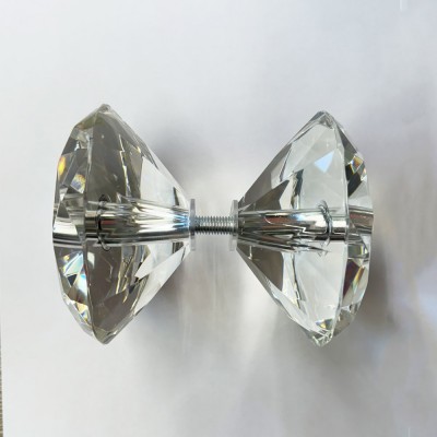 Glass polyhedral knob Ø10cm in for glass door