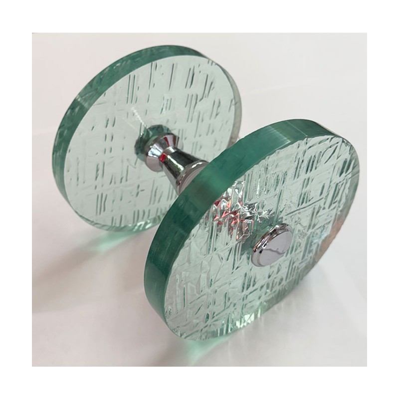 Curved like double round glass knob for glass door