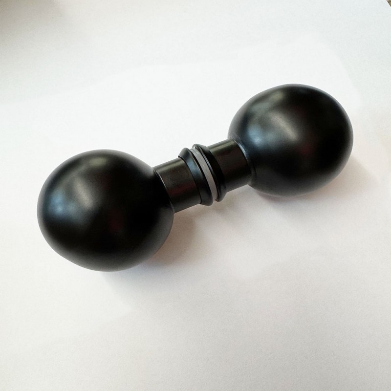 Knob black bull double aluminium