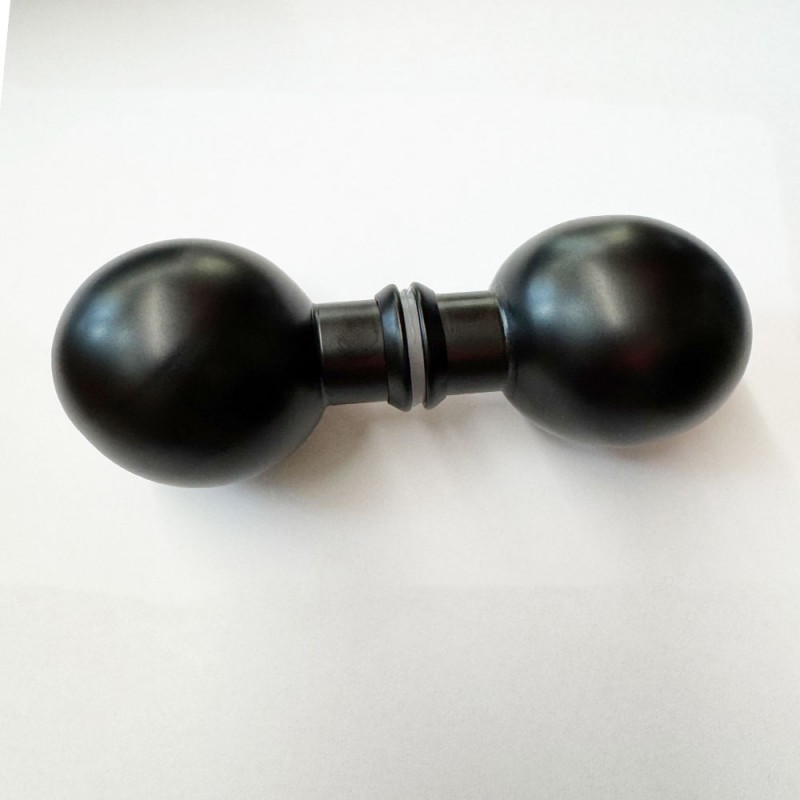 Knob black bull double aluminium