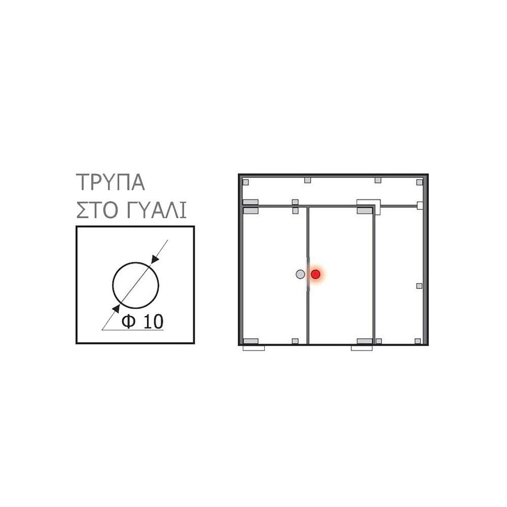 Πόμολο διπλό τετράγωνο ανοξείδωτο μαύρο 6x6cm