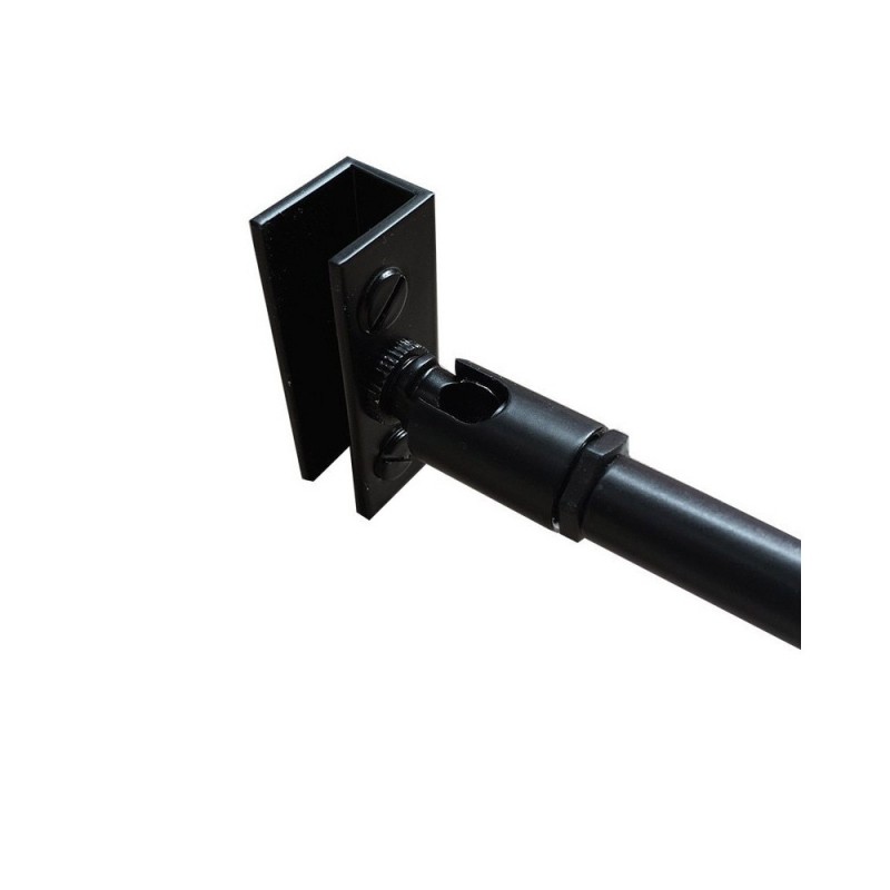 Stainless steel support, electrostatically painted black 70cm, corner, wall - glass