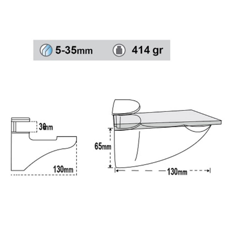 Στήριγμα ραφιού μαύρο ρυθμιζόμενο ζαμάκ παπαγαλάκι μεγάλο