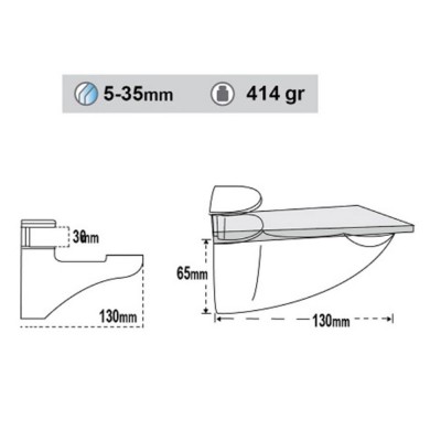Στήριγμα ραφιού μαύρο ρυθμιζόμενο ζαμάκ παπαγαλάκι μεγάλο