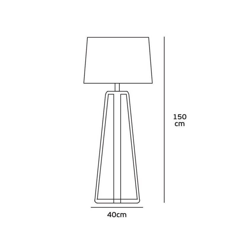  Wooden floor lamp with white cap