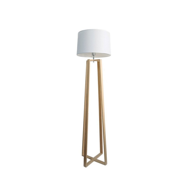  Wooden floor lamp with white cap