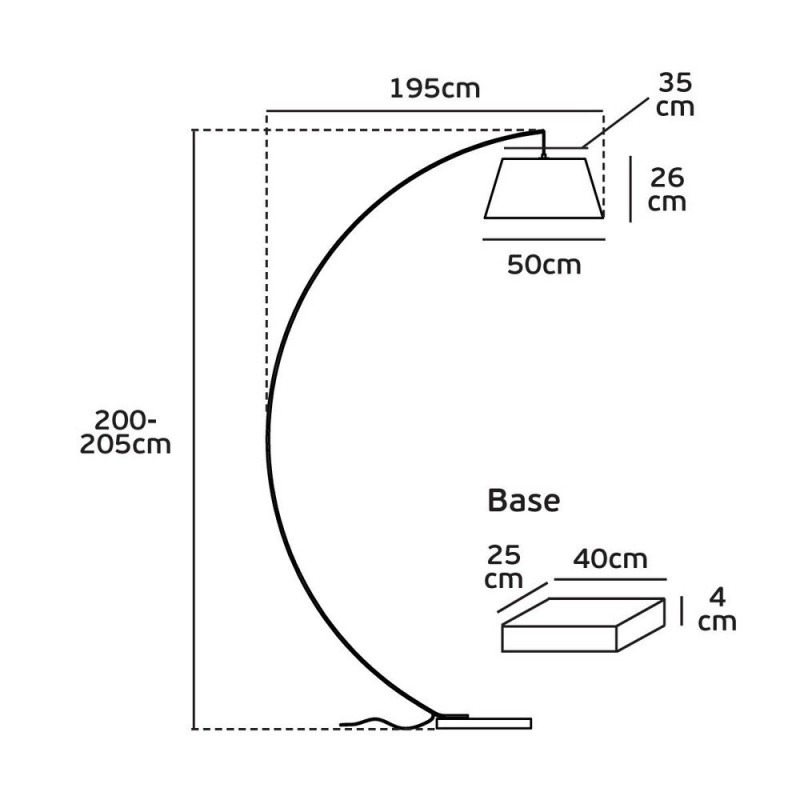  Floor lamp with fabric cap and marble base