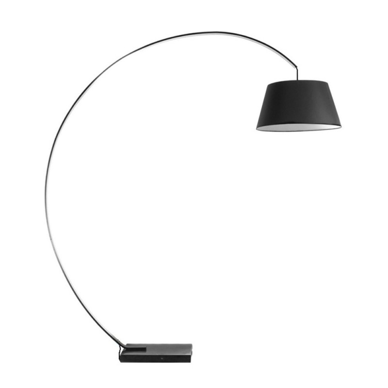  Floor lamp with fabric cap and marble base