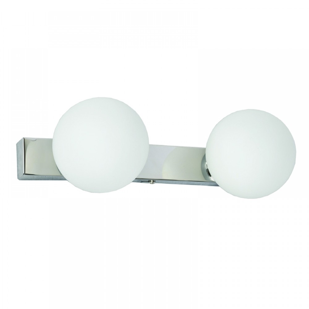 Lighting fixtures in chrome metal and white opal part