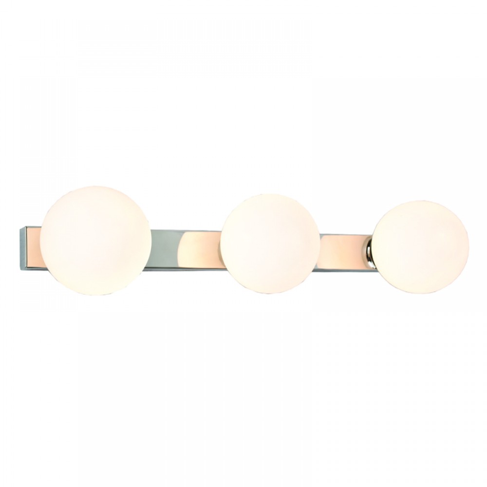Lighting fixtures in chrome metal and white opal part