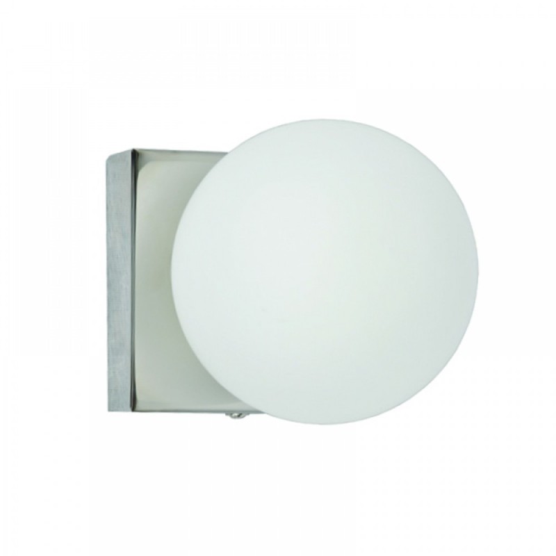 Lighting fixtures in chrome metal and white opal part