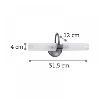 Wall-mounted lighting metal chrome matt