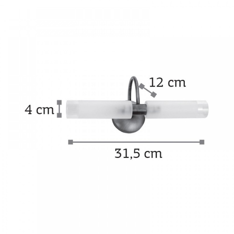  Chrome metal wall lamp