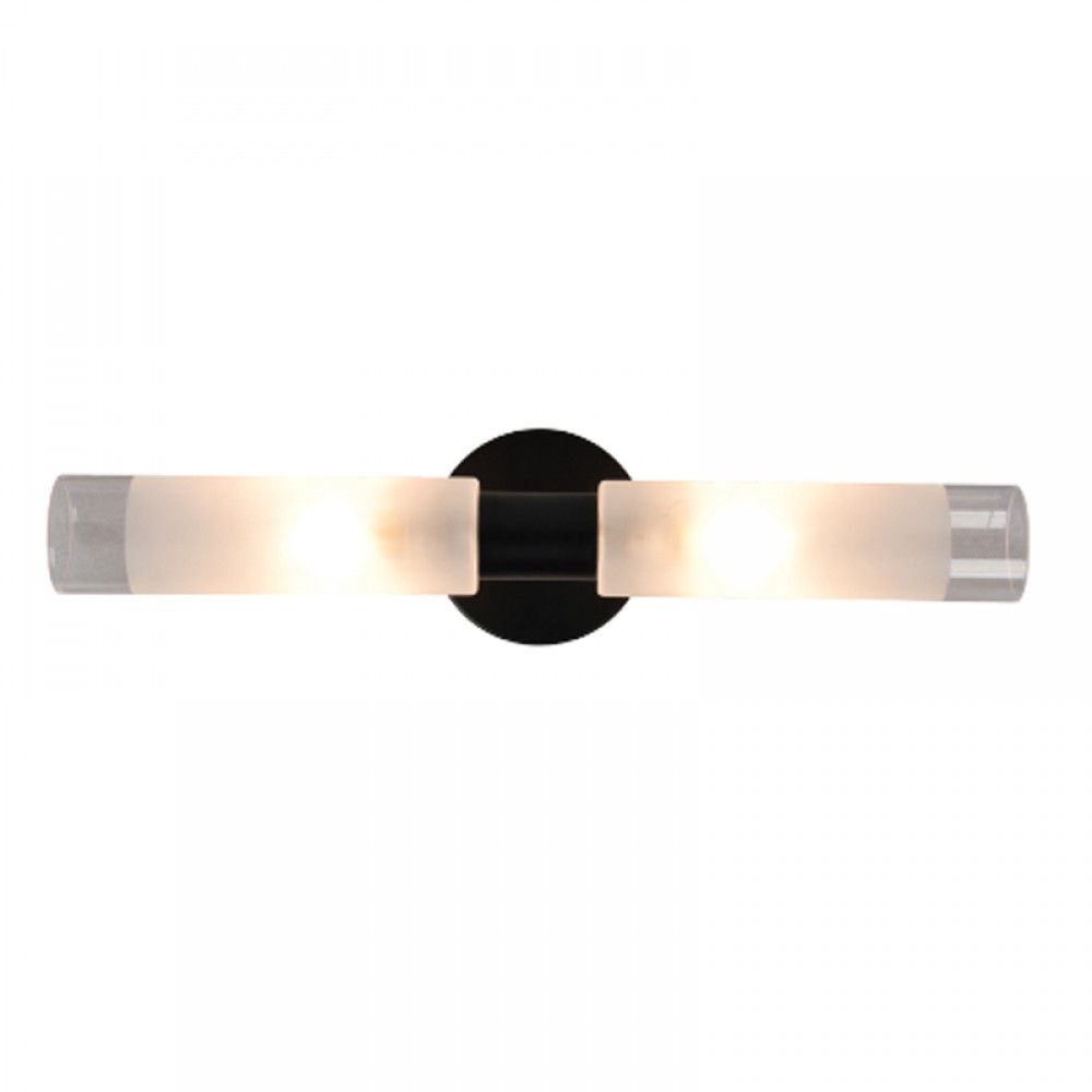 Wall-mounted metal two-light black bathroom lamp Wall Lamps - Lighting Wall-mounted metal two-light black bathroom lamp