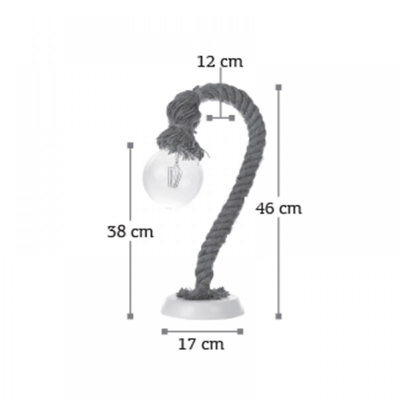  Table lamp made of brown rope