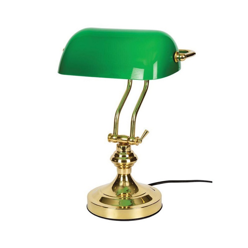 Green library-type desk lamp