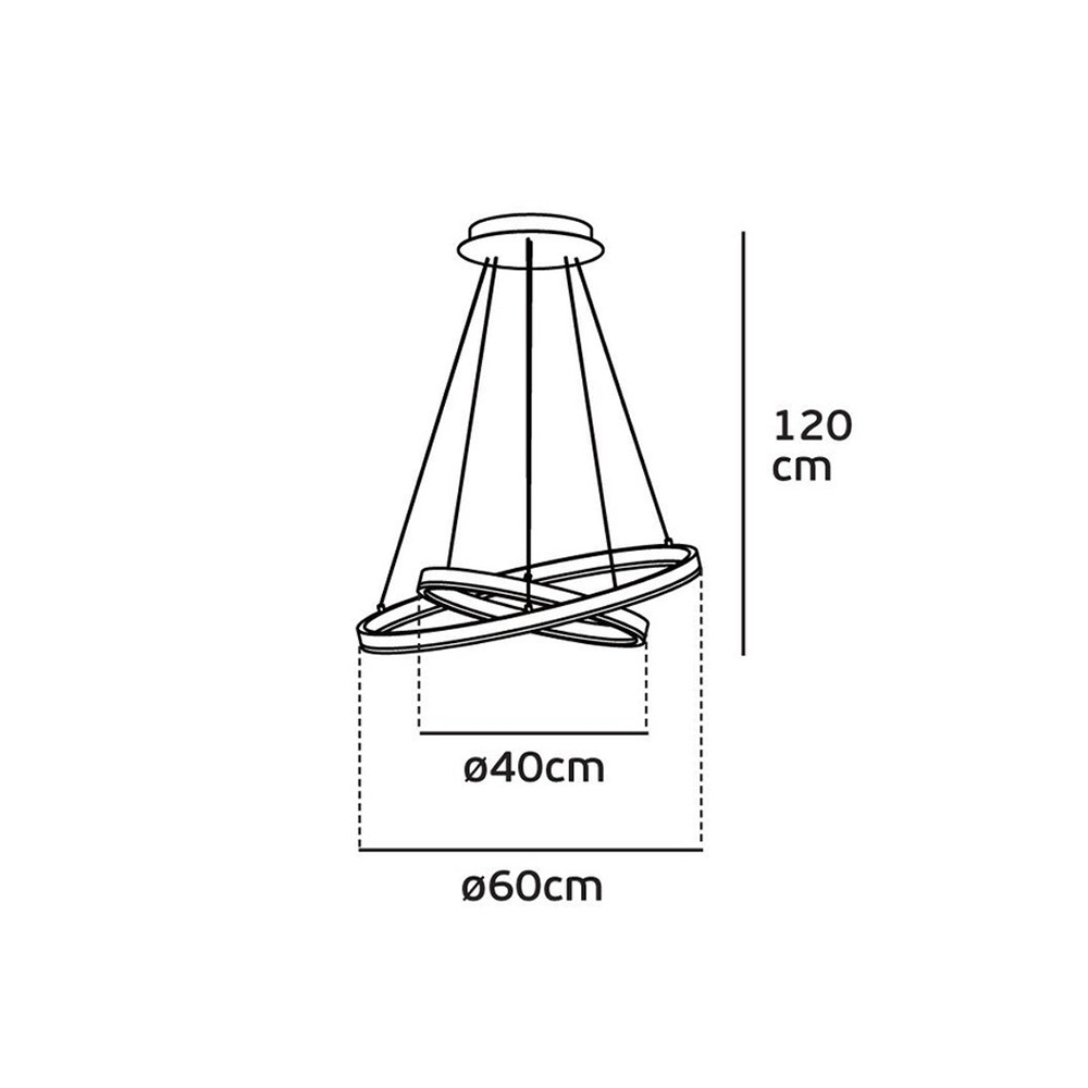 Φωτιστικό LED κρεμαστό Φ40cm & Φ60cm μαύρο