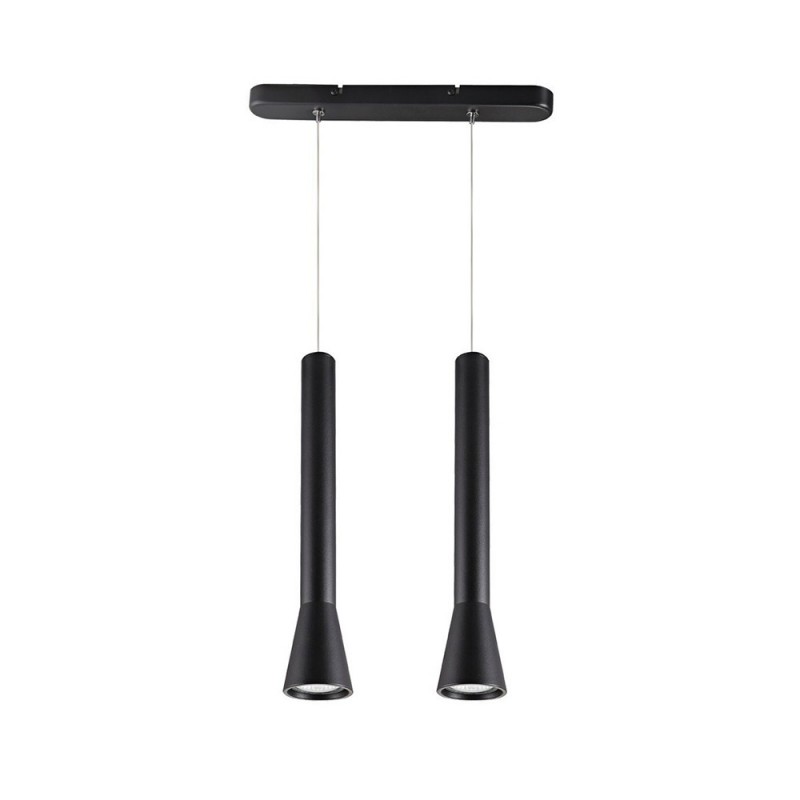  Two-light aluminum pendant light with rail