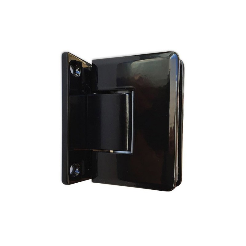 Ανοιγόμενη γυάλινη πόρτα διάφανη 10mm securit με μαύρα εξαρτήματα