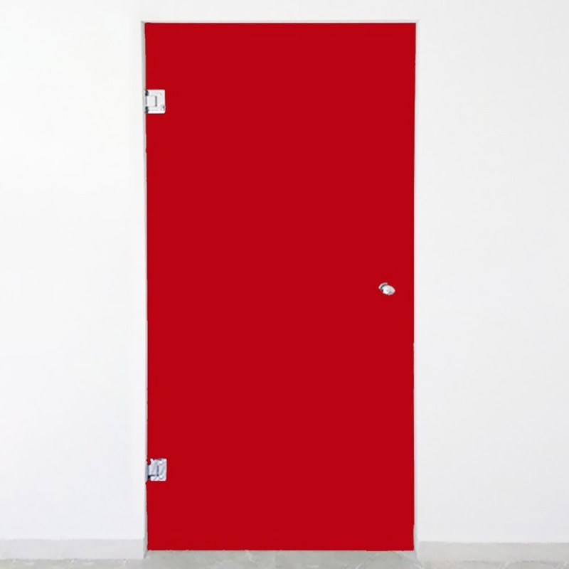 Γυάλινη πόρτα ανοιγόμενη 10mm securit 80x210cm κόκκινη