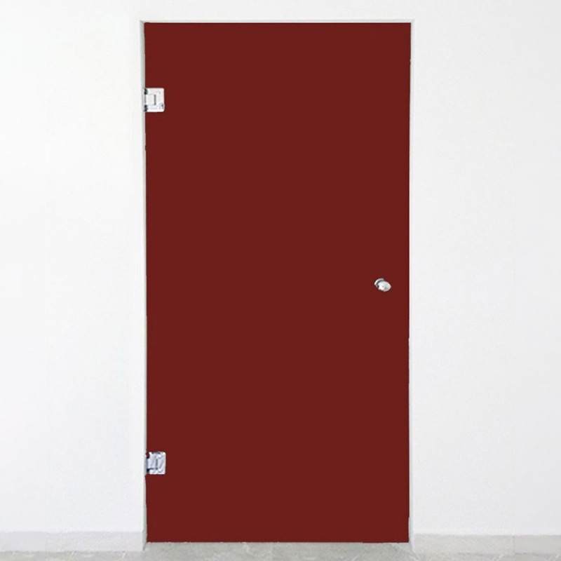 Γυάλινη πόρτα ανοιγόμενη 10mm securit 80x210cm σκούρο κόκκινο