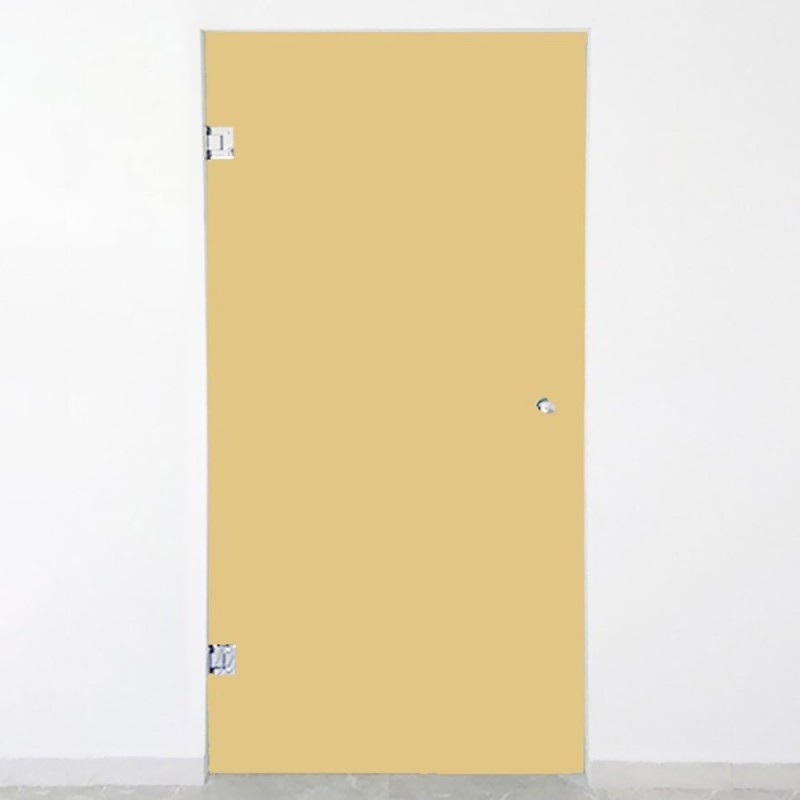 Γυάλινη πόρτα ανοιγόμενη 10mm securit 80x210cm μπεζ κίτρινη