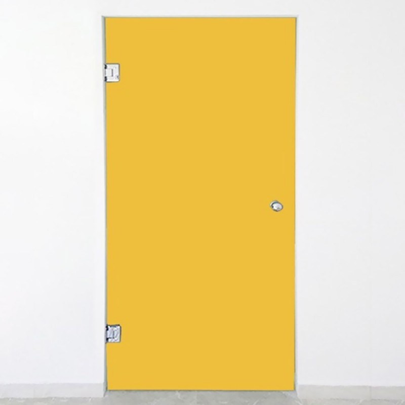 Γυάλινη πόρτα ανοιγόμενη 10mm securit 80x210cm κίτρινη