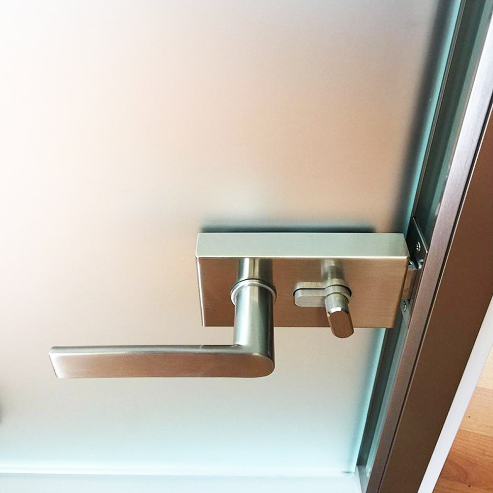 Satin glass door 10mm securit 80x210cm with frame Ανοιγόμενες Πόρτες με Κάσα Satin glass door 10mm securit 80x210cm with frame