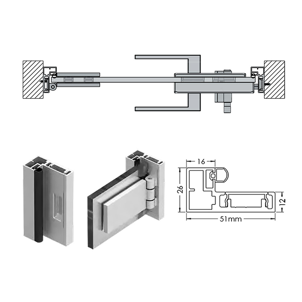 Γυάλινη πόρτα σατινέ 8mm securit 70x210cm με κάσα