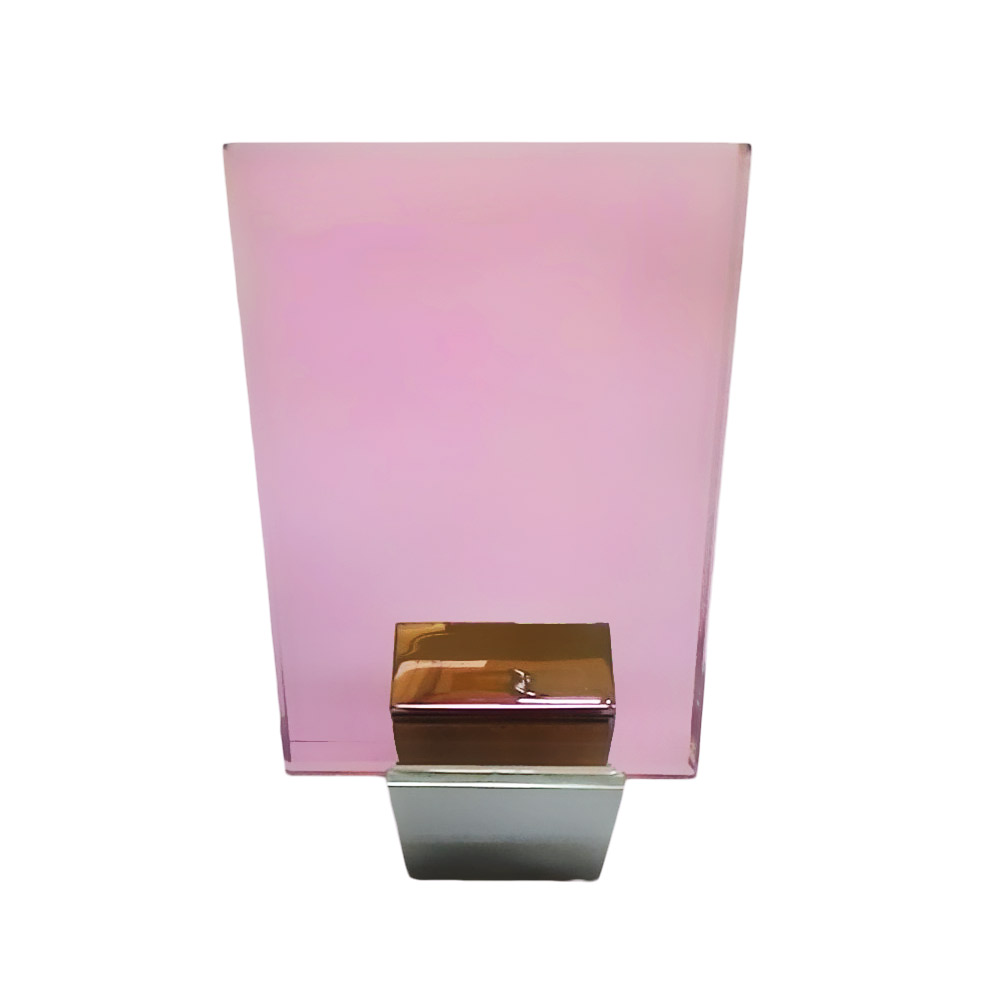 Γυάλινη πόρτα συρόμενη διάφανη 10mm triplex securit 80x210cm ροζ ανοιχτό