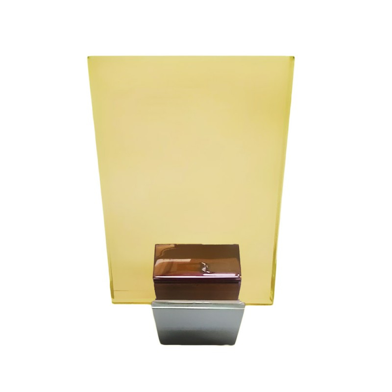 Γυάλινη πόρτα συρόμενη διάφανη 10mm triplex securit 80x210cm πορτοκαλοκίτρινο