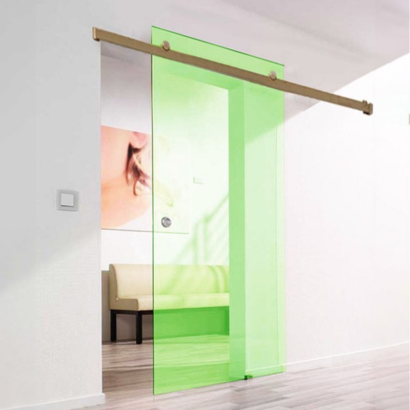  Sliding glass door transparent 10mm triplex securit 80x210cm green