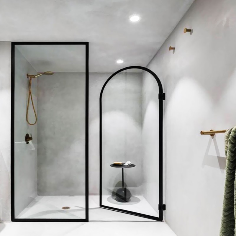  Openable bathroom shower cabin 10mm sec 120x200cm with ceramic paint in black