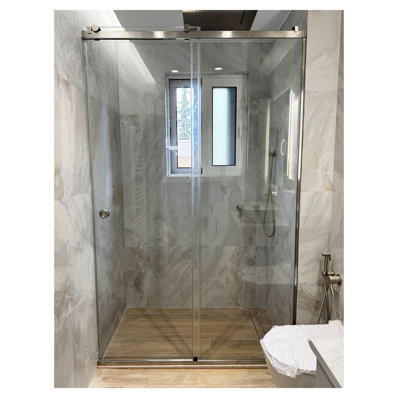  Sliding Glass Bathroom Shower Enclosure 10mm 120x190cm Stainless Guide