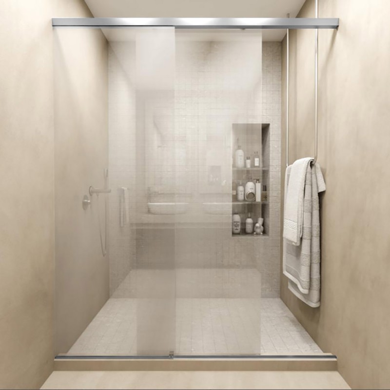  Sliding glass bathroom shower cabin 8mm 120x190cm with reinforced aluminum guide 36x51mm  in silver or black.