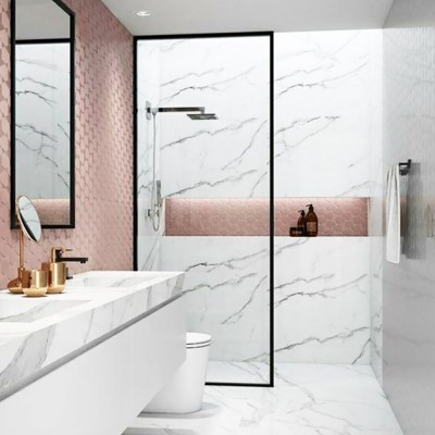  Fixed glass partition for shower 10mm sec 80x190cm with ceramic paint in black