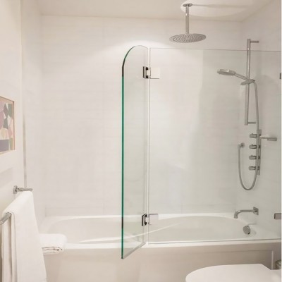  Bathtub panel with fixed and opening section 8mm securite 80cm + 50x150cm