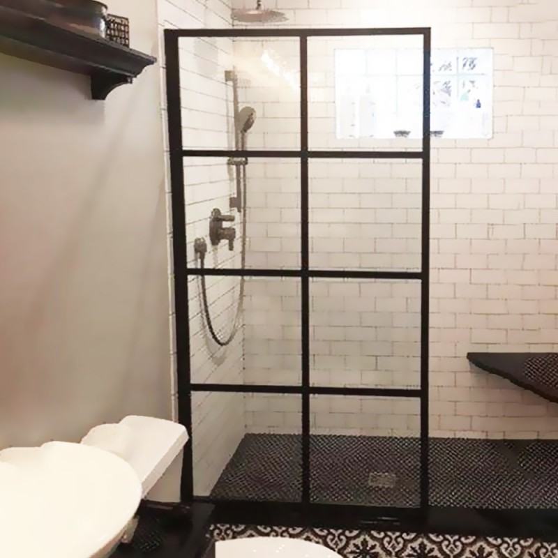  Fixed glass partition for shower 10mm sec 80x190cm with ceramic paint in black
