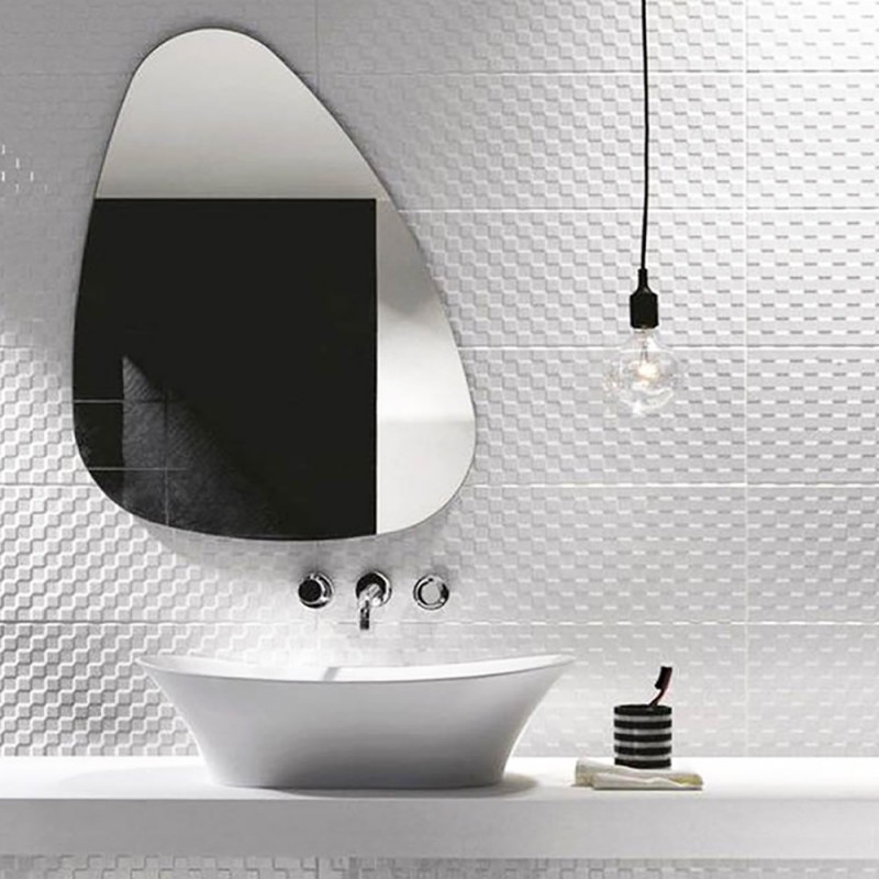  Bathroom wall mirror 60x80cm in the shape of a pebble