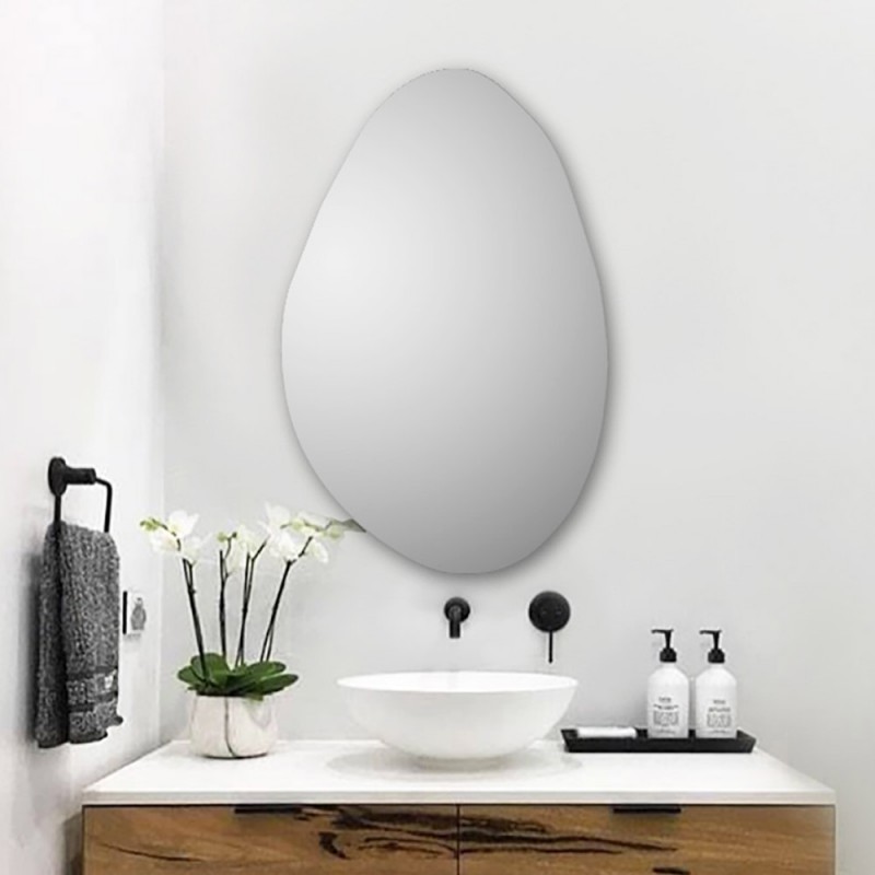  Bathroom wall mirror 45x68cm - 60x80cm pebble shaped