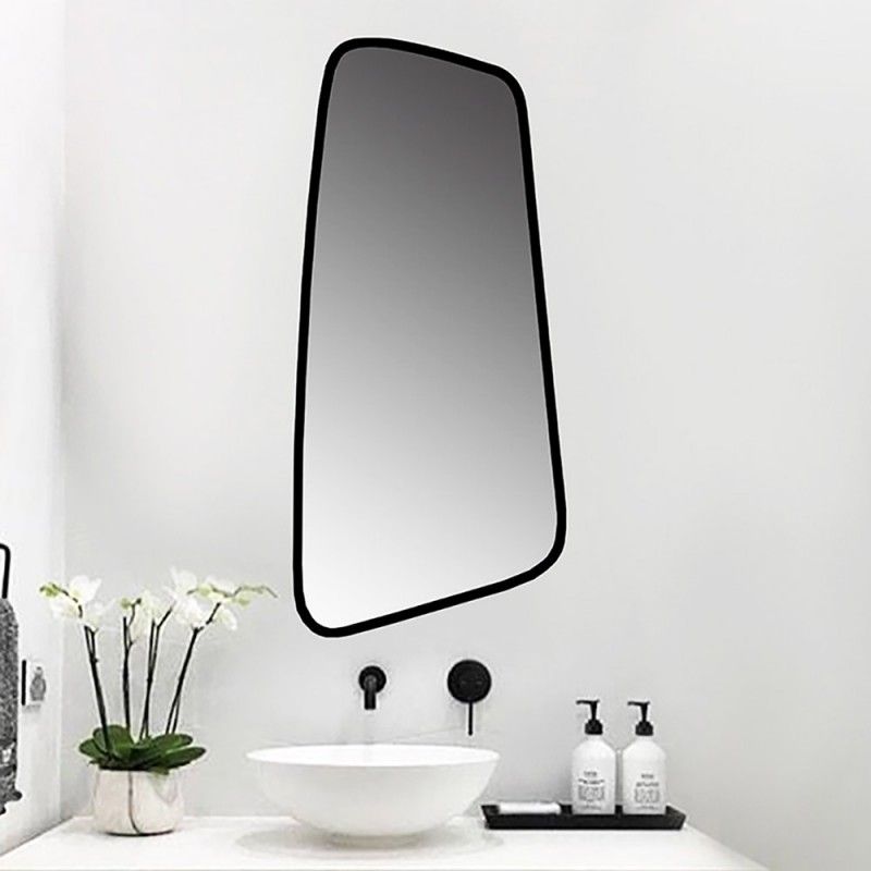 Καθρέπτης μπάνιου τοίχου 30x70cm - 40x75cm ροντέ με μαύρη βαφή περιμετρικά