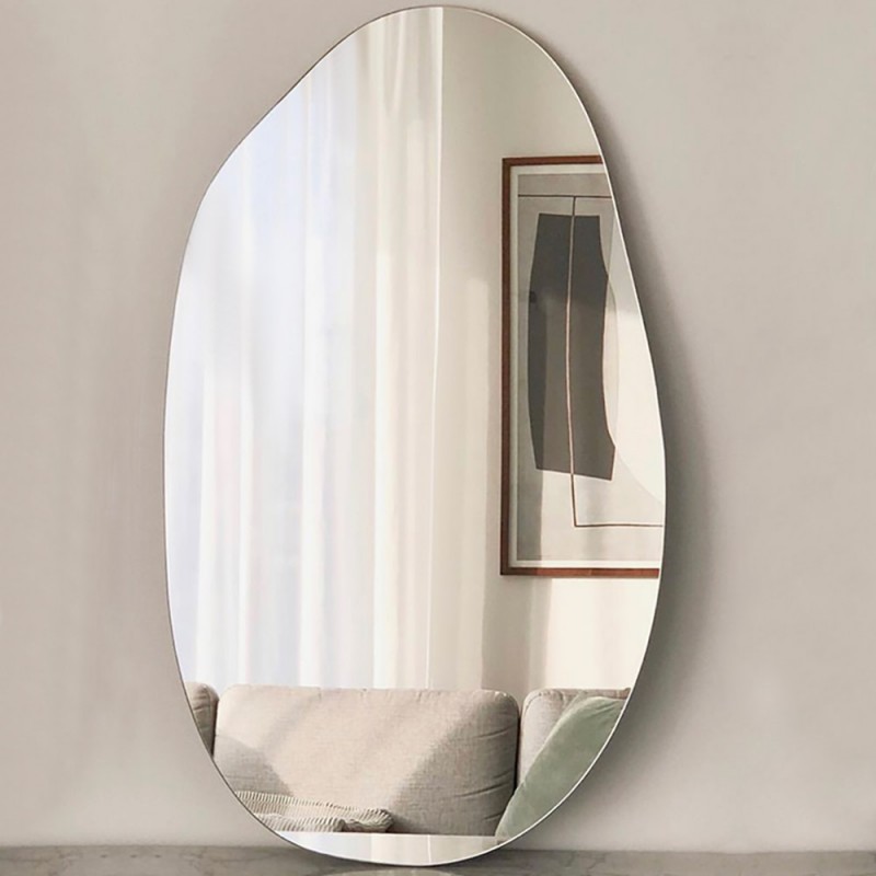 Pebble shaped bathroom wall mirror 55x90cm - 60x110cm - 80x160cm