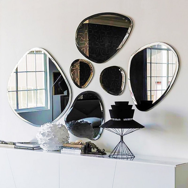  Composition of bijoux mirrors in the shape of a pebble - 6 pieces